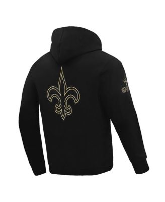 Men's Black New Orleans Saints Classic Chenille Pullover Hoodie