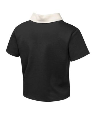 Big Girls 2-Piece Black San Francisco Giants Base Trainer Johnny Polo Shirt and Skort Set