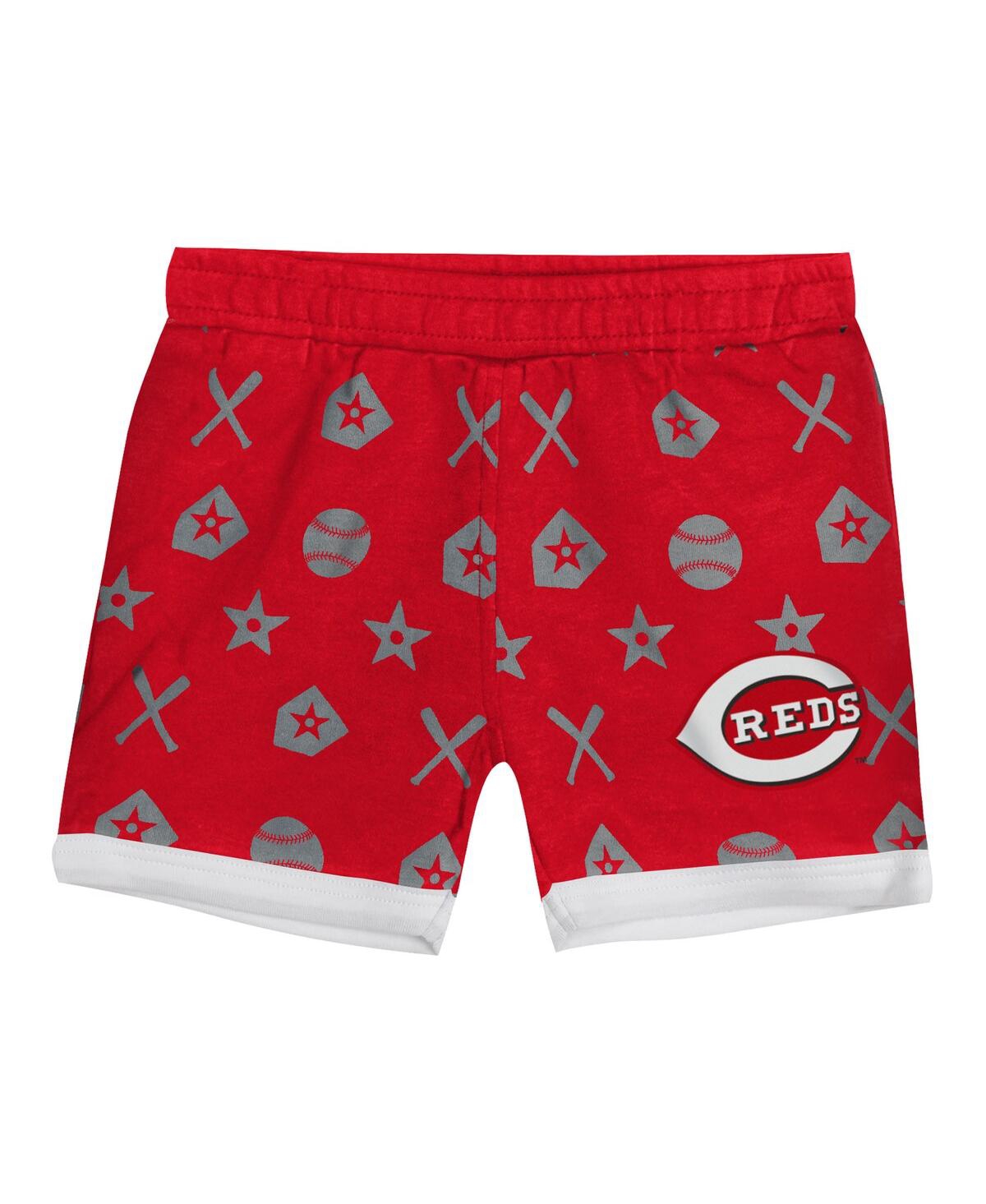 Outerstuff Baby Boys And Girls 2-piece Navy Detroit Tigers On Deck Diaper Cover Set In Red