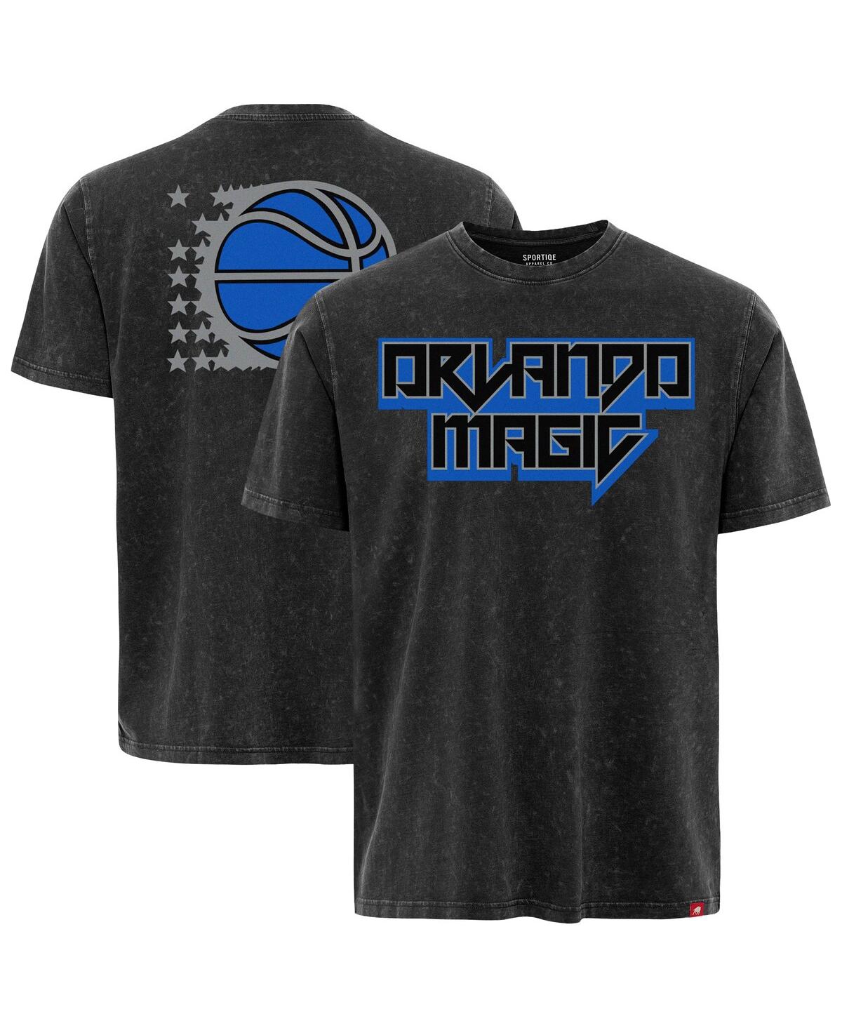 Men's and Women's Black Orlando Magic Rock Roll Collection Angus Premium Mineral Wash T-Shirt - Black