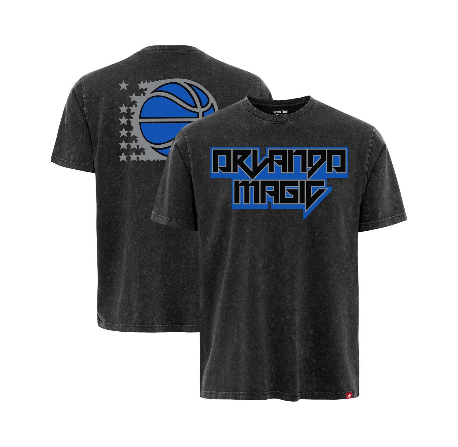 Men's and Women's Black Orlando Magic Rock Roll Collection Angus Premium Mineral Wash T-Shirt