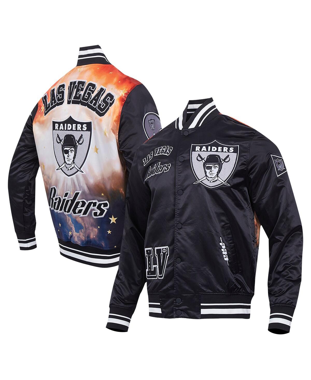 Men's Black Las Vegas Raiders Sublimated Satin Full-Snap Jacket - Black