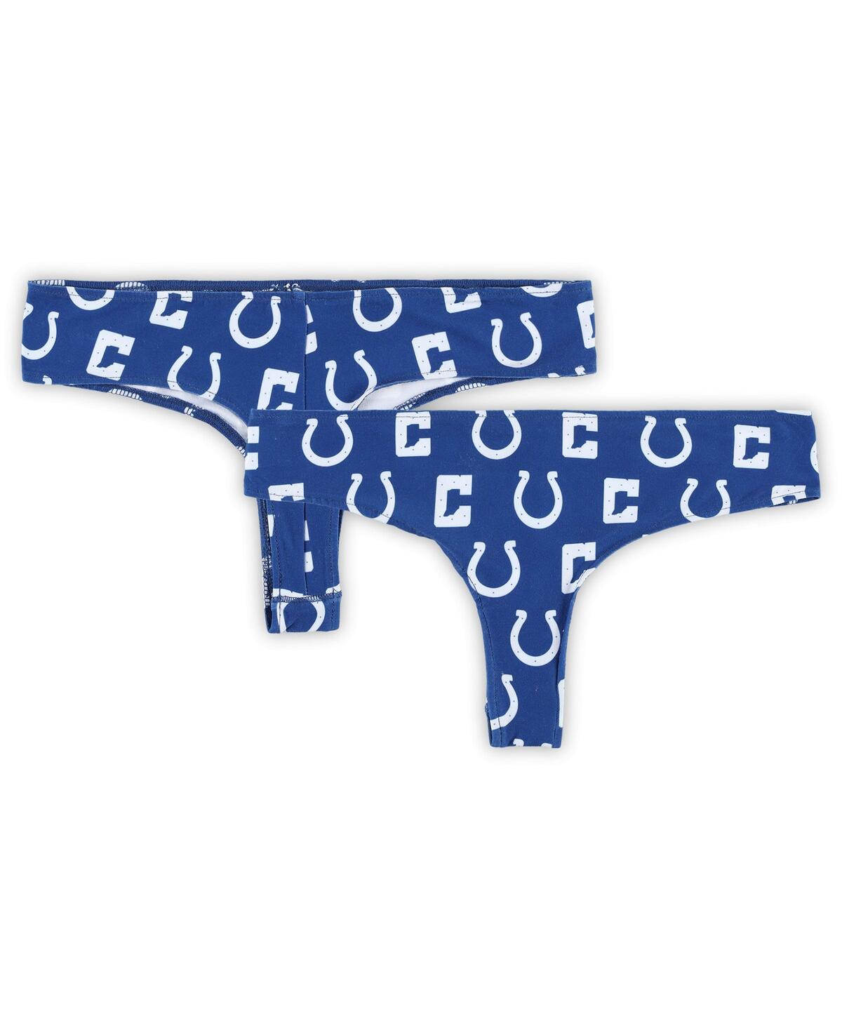 Women's Royal Indianapolis Colts Record Allover Print Knit Thong - Royal