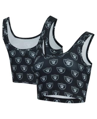 Concepts Sport - Women's Black Las Vegas Raiders Record Allover Print Bralette