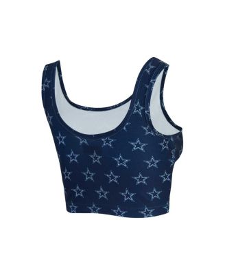 Women's Navy Dallas Cowboys Record Allover Print Bralette