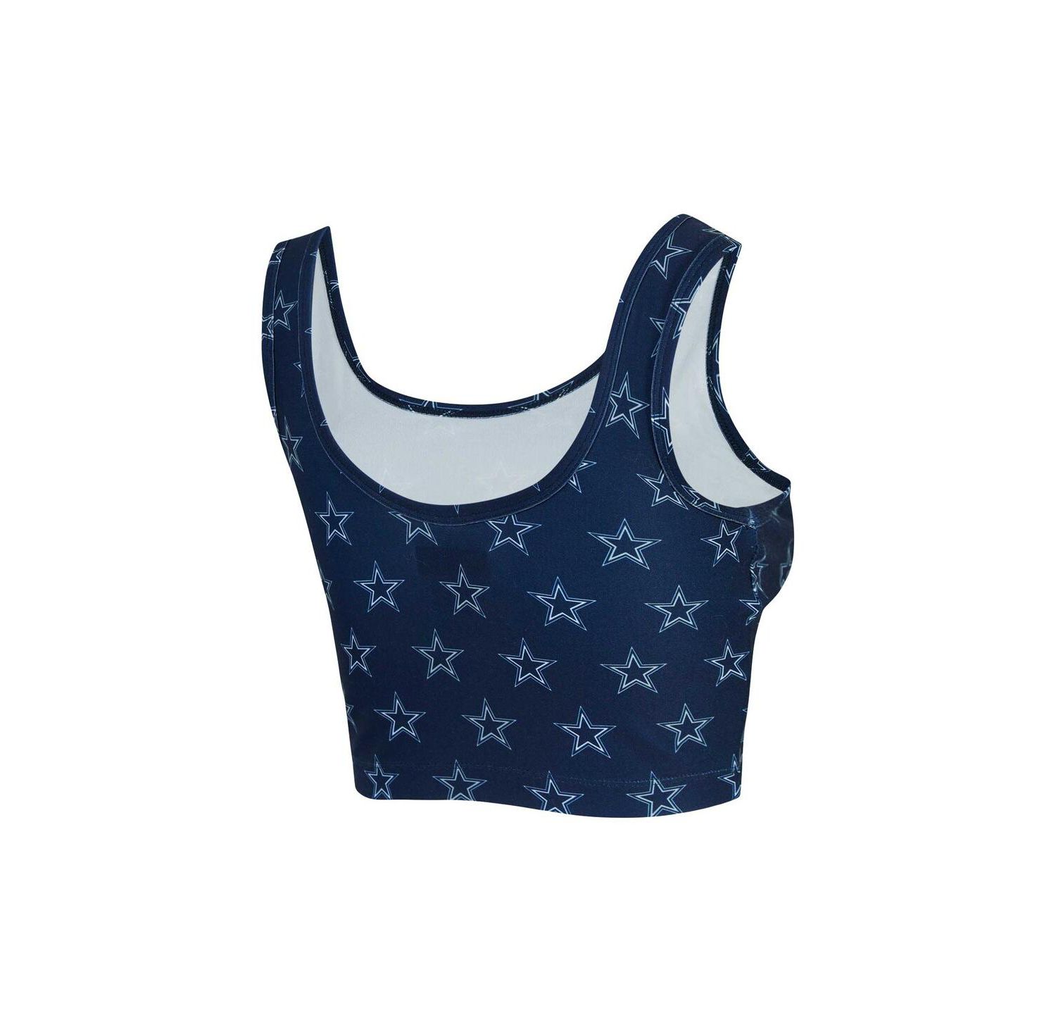 Women's Navy Dallas Cowboys Record Allover Print Bralette
