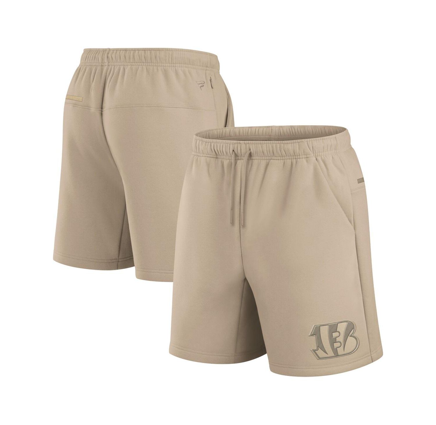 Men's and Women's Khaki Cincinnati Bengals Elements Super Soft Fleece Shorts