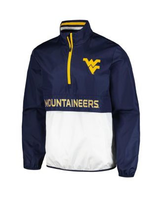 Men's Navy West Virginia Mountaineers Cornerman&nbsp;Half-Zip Top