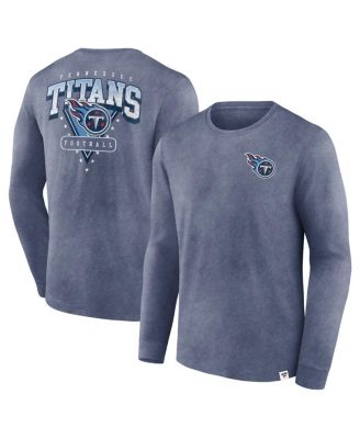 Men's Heather Navy Tennessee Titans Heritage Snow Wash Long Sleeve T-Shirt