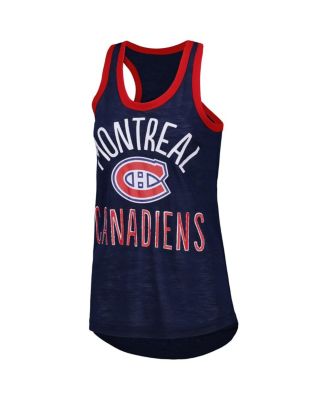 Women's Navy Montreal Canadiens First Base Racerback Scoop Neck Tank Top