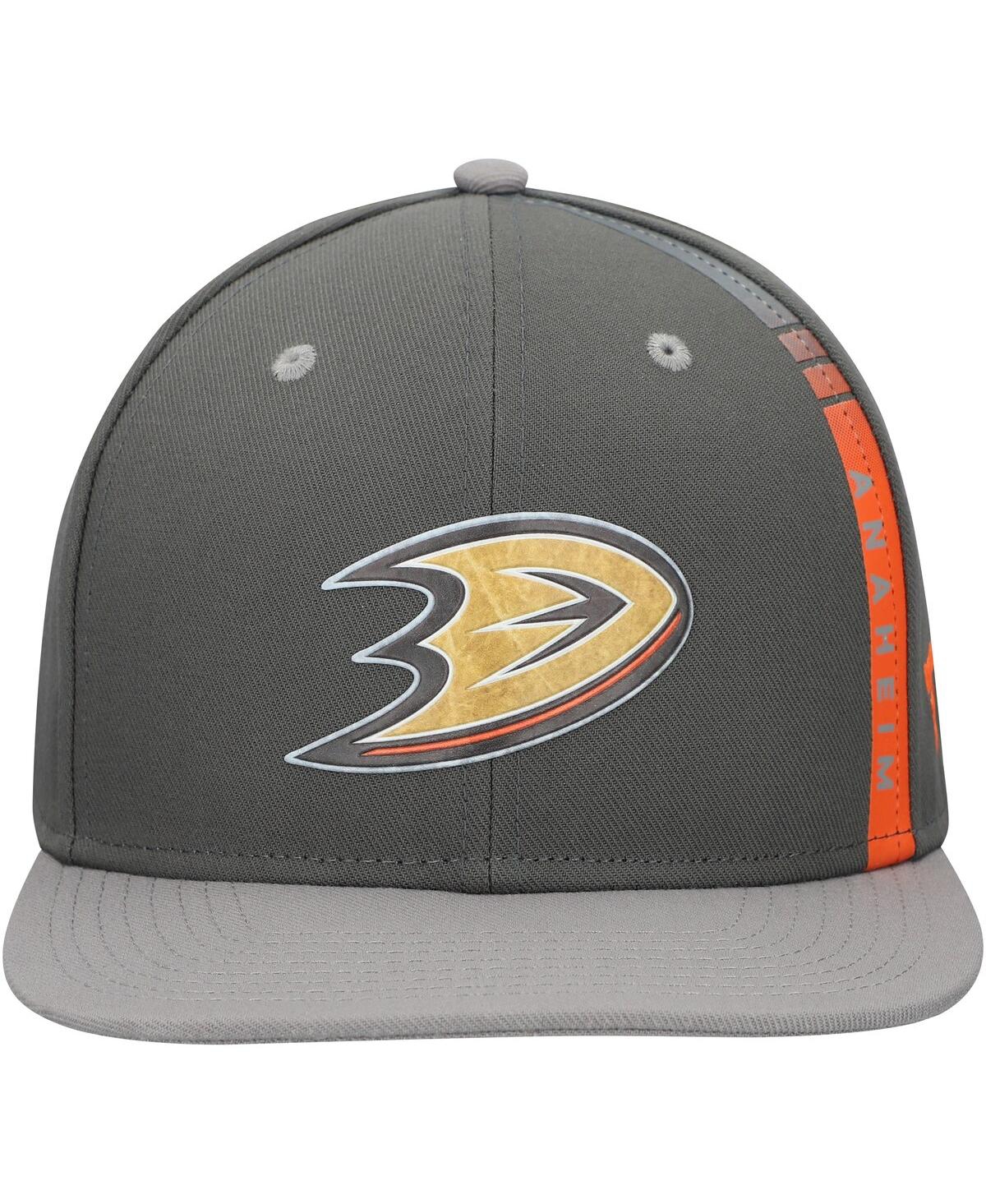 Fanatics Men's Charcoal Anaheim Ducks Authentic Pro Ice Snapback Hat In Gray