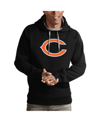 Antigua - Men's Black Chicago Bears Victory Pullover Hoodie