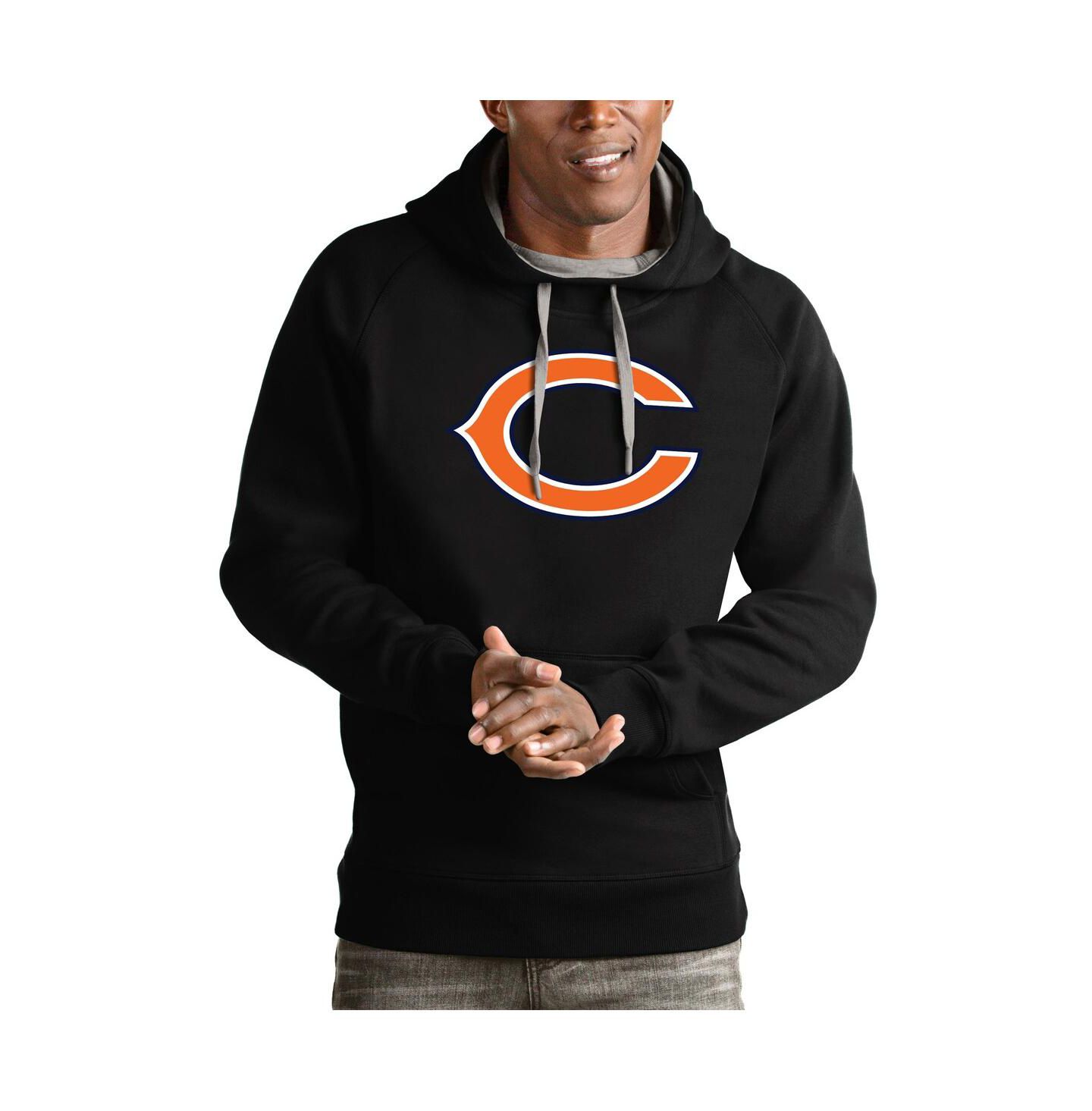 Мужское худи Antigua Black Chicago Bears Victory Pullover — фото 1