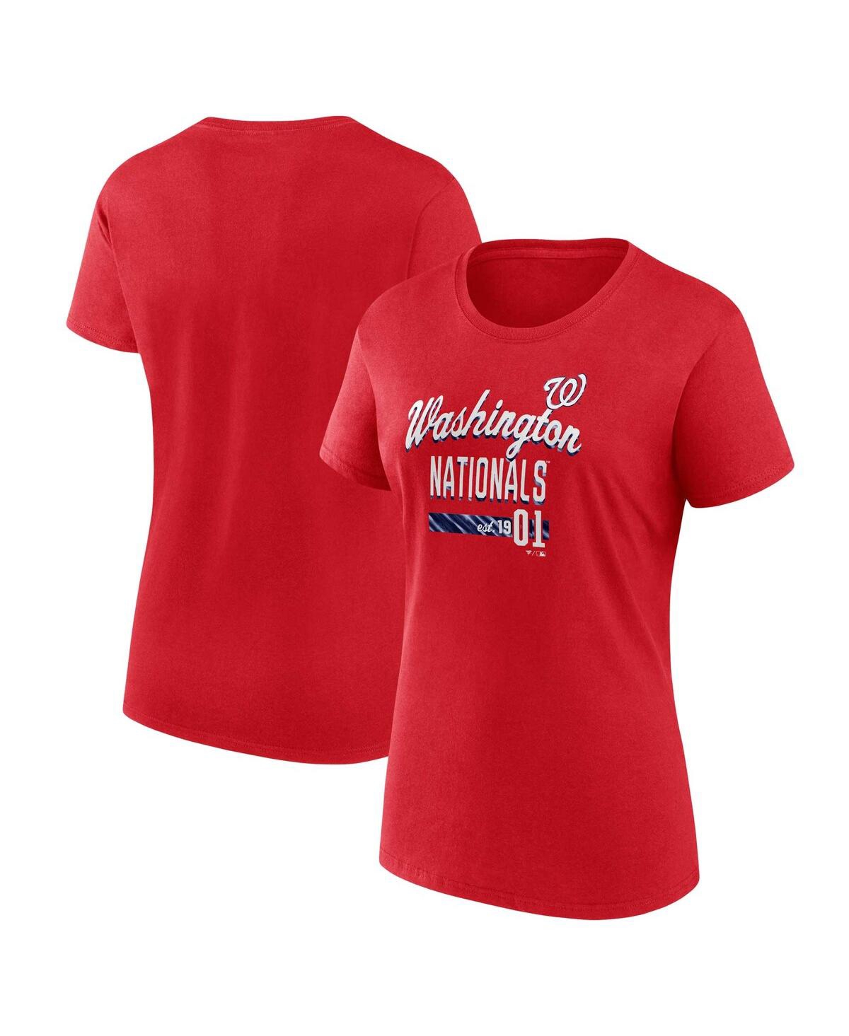 Women's Red Washington Nationals Logo Fitted T-Shirt - Red