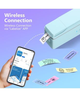 Nelko P31-S Bluetooth Thermal Label Maker w/Tape, Portable Design, Sticker Templates, Office/Home Organizer, Mini Printer