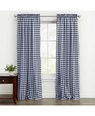 Buffalo Check Gingham Custom Window Curtain Treatments - Single Curtain Panel 42 in. W x 63 in. L