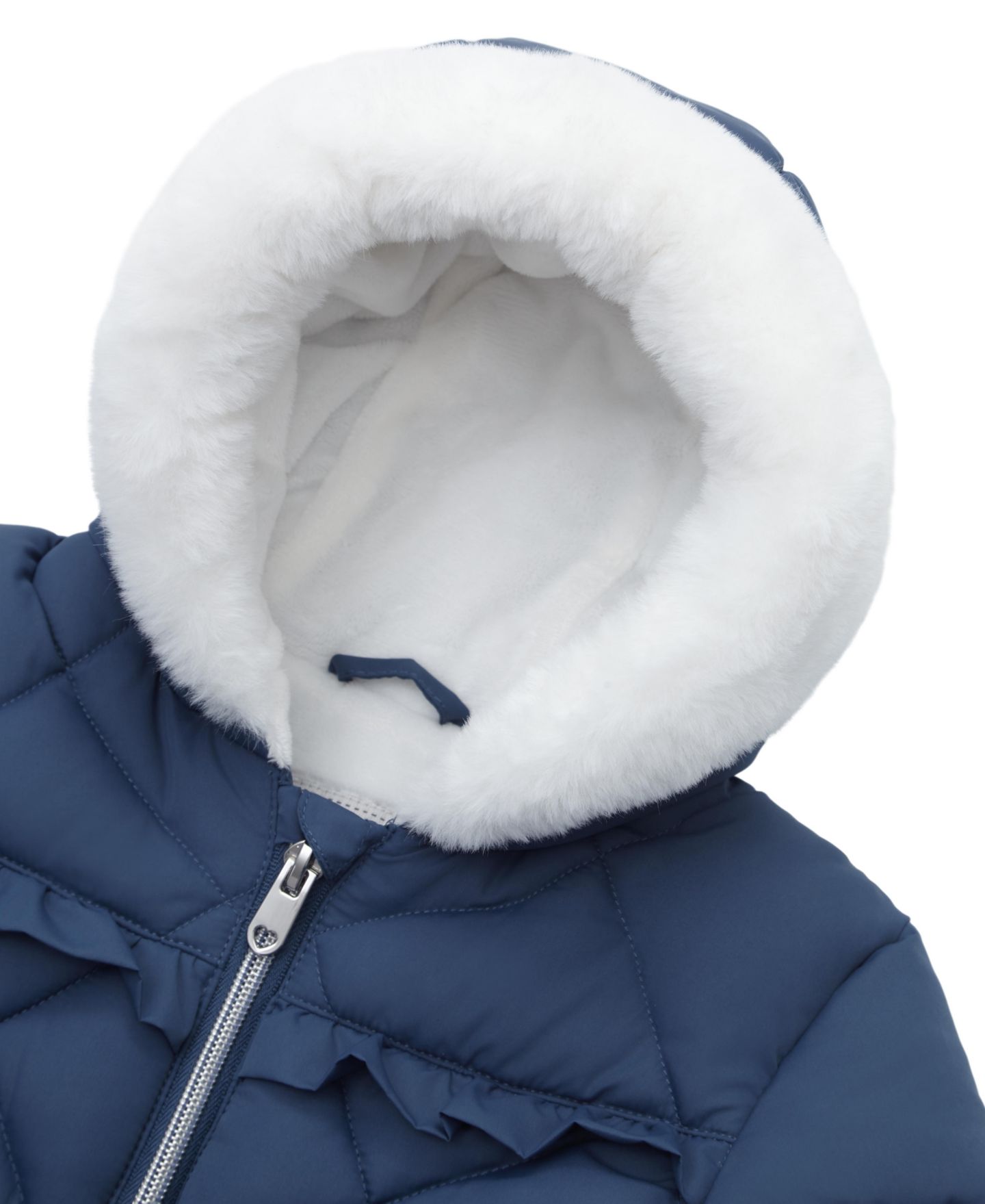 Куртка Rokka&Rolla Soft Lining Hooded Puffer Jacket для девочек-малышей, цвет: Морозный тёмно-синий — фото 2