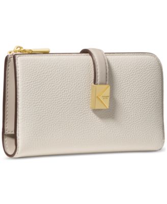 Deco Colorblocked Pebbled Leather Slim Zip Wallet