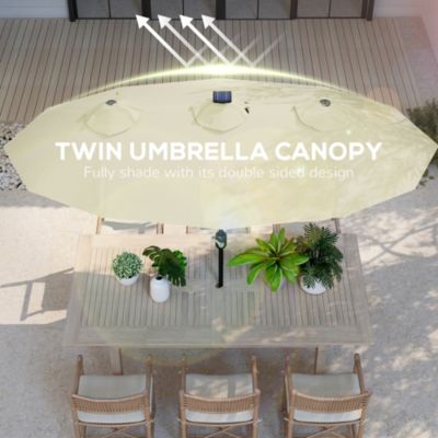9.7' Double-sided Patio Umbrella with Tilt