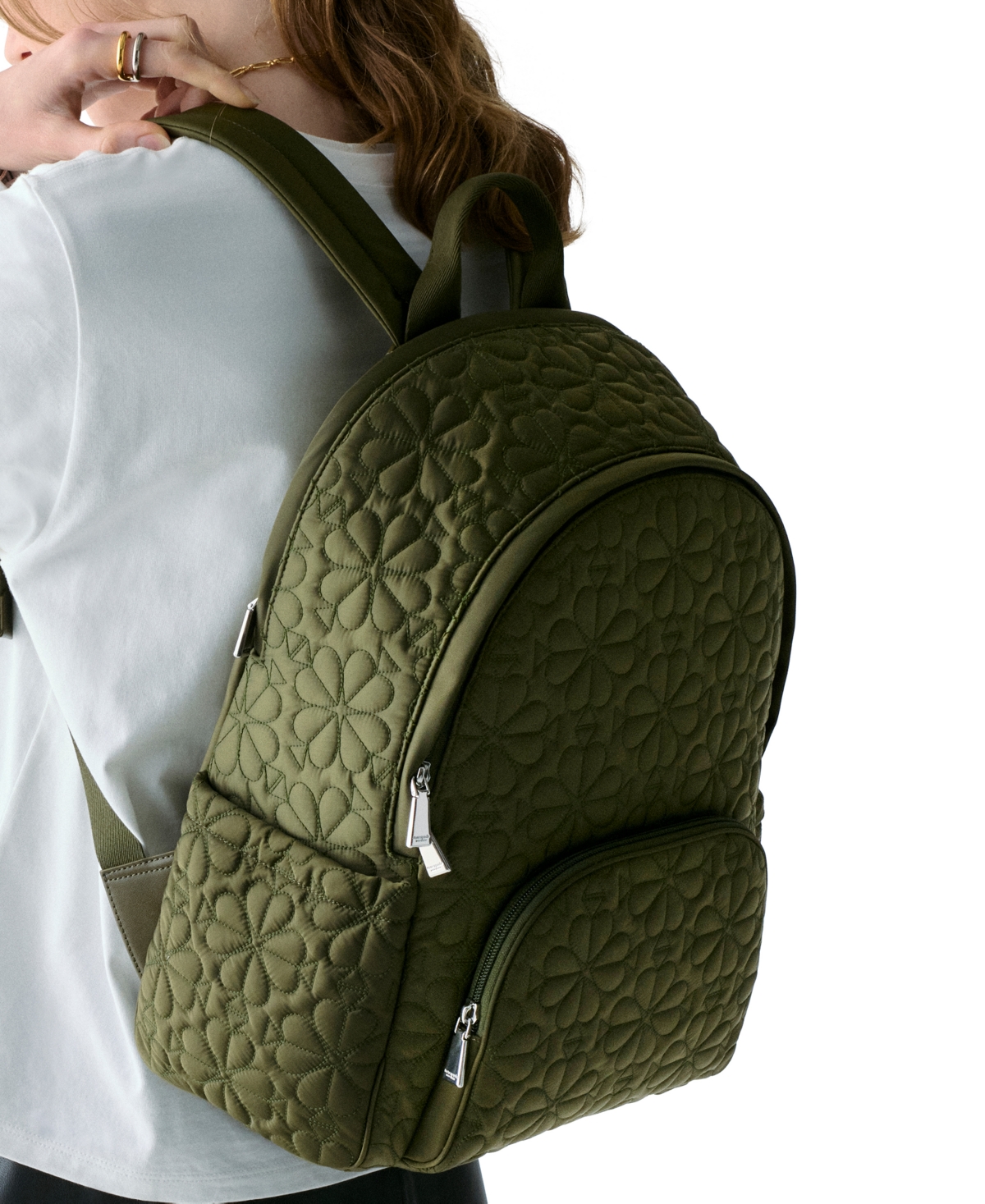 Kate Spade Tilly Small Quilted Fabric Backpack In Green