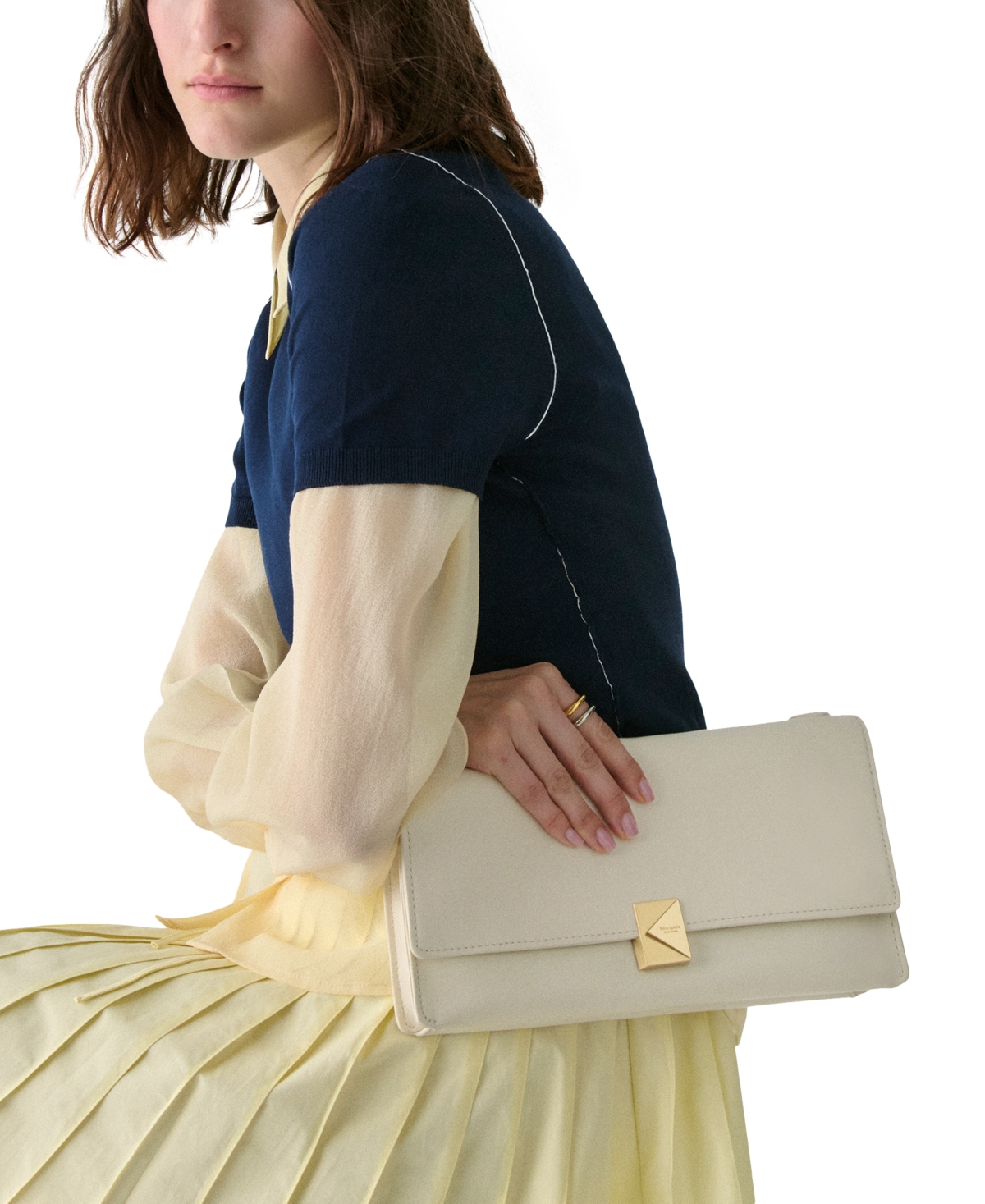 Kate Spade Deco Fine Grain Leather Soft Shoulder Bag In Brown