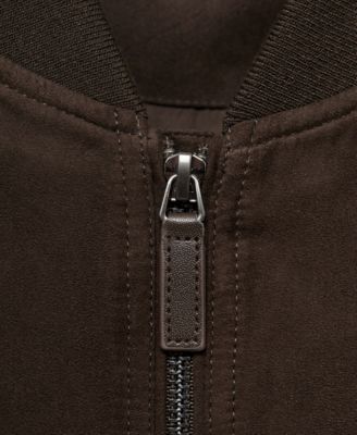 Men's Suede-Effect Bomber Jacket