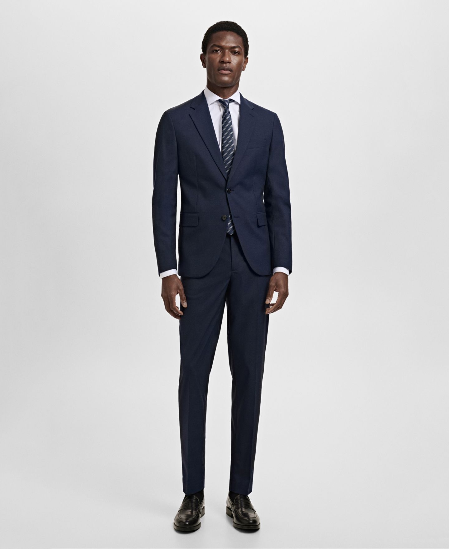 Мужские брюки MANGO Milan Slim-Fit Suit, цвет: Тёмный тёмно-синий — фото 2