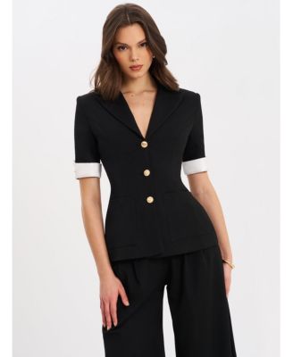 Women Aleena Short Sleeve Business Casual Blazer
