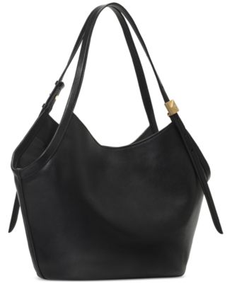 Deco Tulip Medium Leather Tote Bag