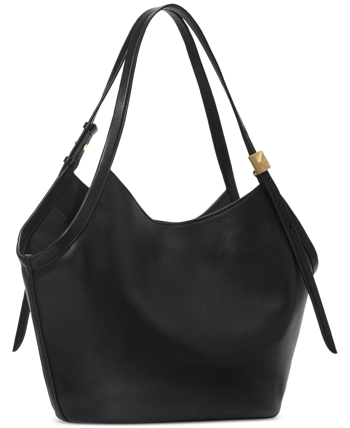 Kate Spade Deco Extra Large Fine Grain Leather Tulip Tote In Black