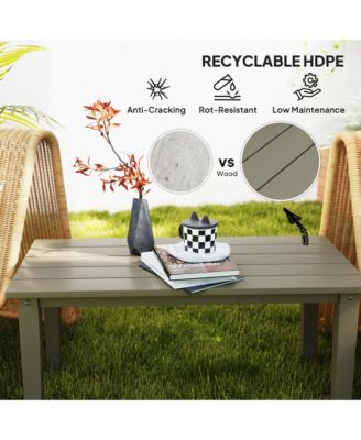 HDPE Outdoor Table, Recgle Slatted Patio Table,
