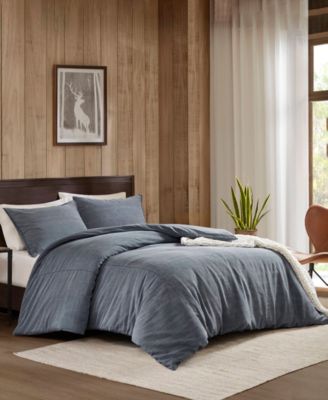 Mckenzie Twill Washed 3-Pc. Duvet Cover Set, Full/Queen