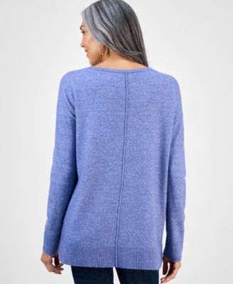 Petite Seam-Front Boat-Neck Luxsoft Sweater, Macy's Exclusive