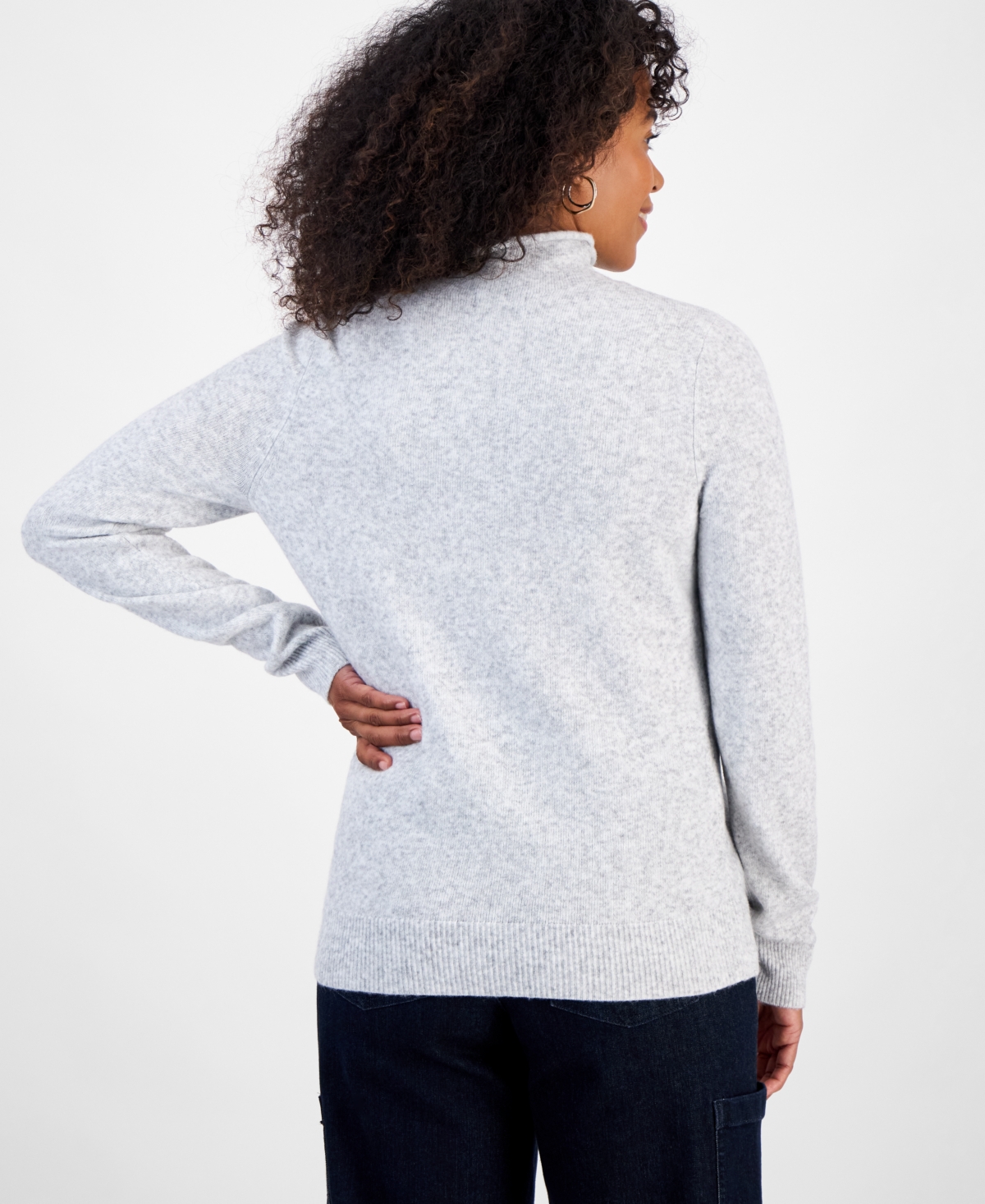 Style & Co Women's Mock-neck Sweater, Macy's Exclusive In White