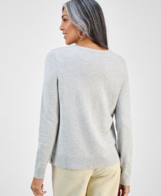 Women's V-Neck Long-Sleeve Sweater, Created for Macy's