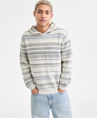 Sun + Stone - Men's Francis Striped Long-Sleeve Hooded Sweater