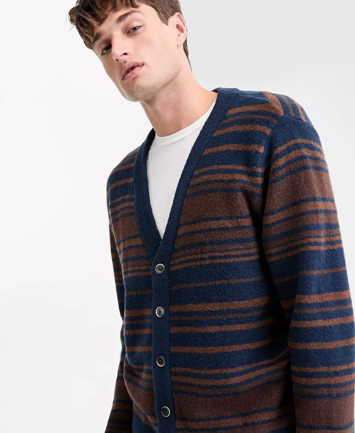 Men's Blake Long-Sleeve Brushed Stripe Cardigan - thumbnail 3