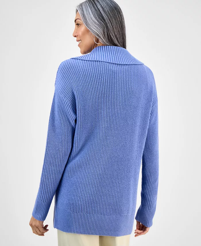 Women's Quarter-Zip Cable-Knit Sweater - thumbnail 2