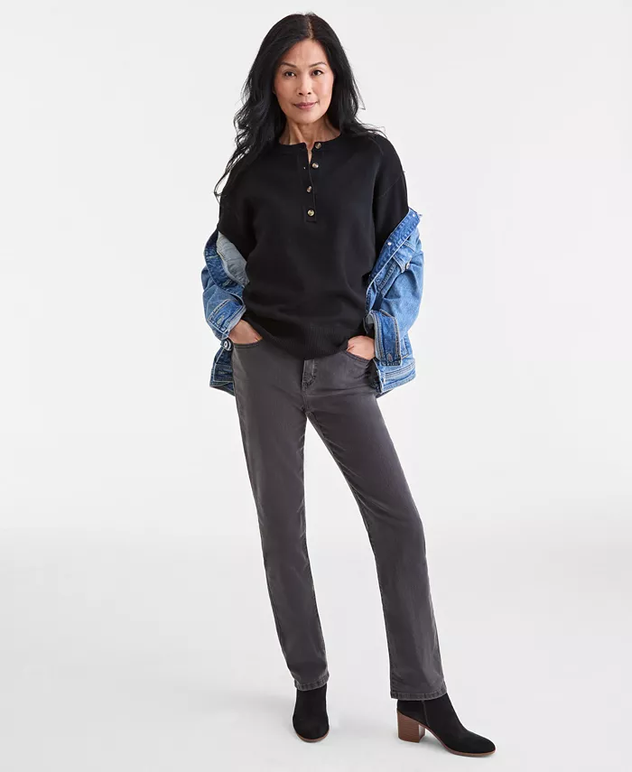 Women's Henley Sweater - thumbnail 2