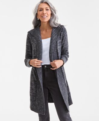 Style & Co - Women's Open-Front Hooded Cardigan