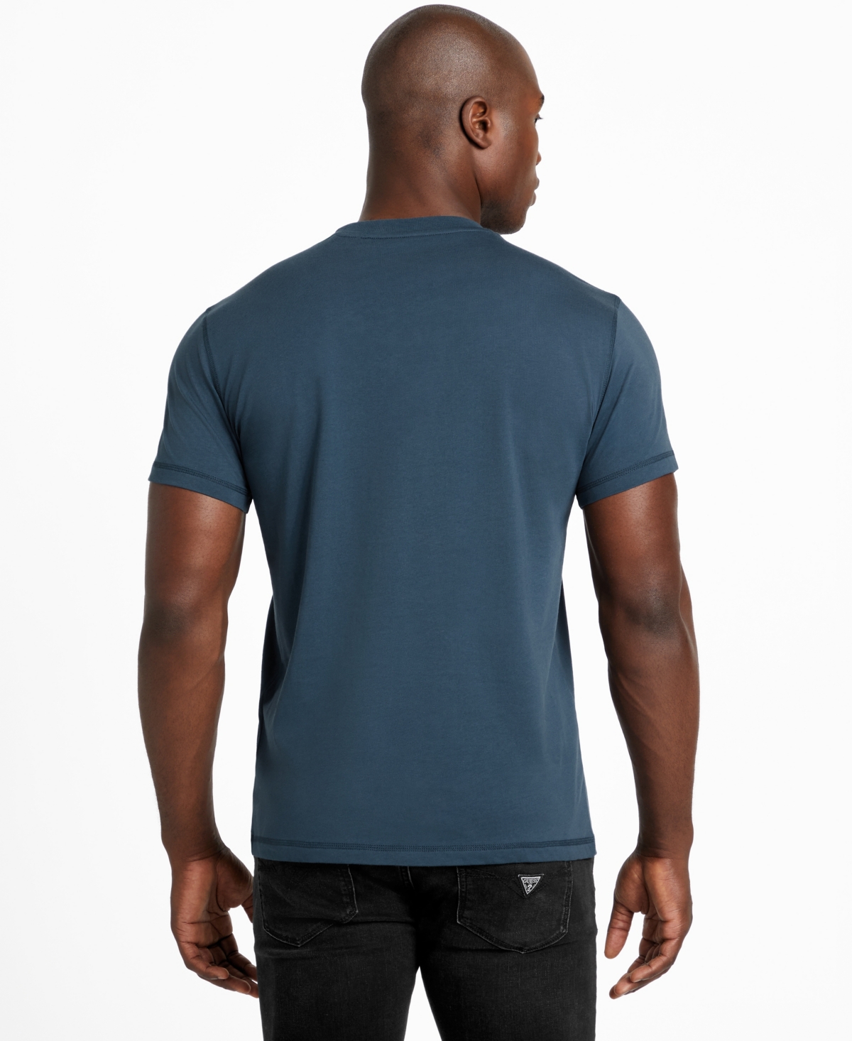 Guess Men's Short Sleeve Crewneck Flower Box Graphic T-shirt In Blue