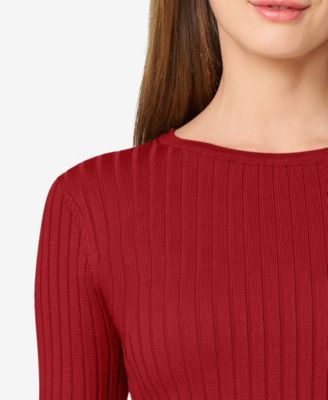 Women's Crewneck Ribbed-Knit Sweater 