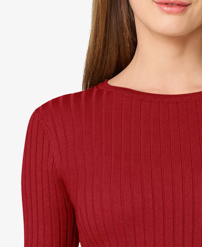 Women's Crewneck Ribbed-Knit Sweater - thumbnail 7