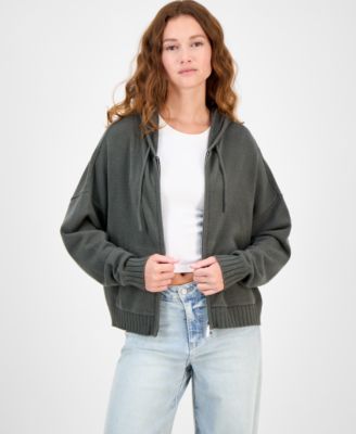 Hippie Rose - Juniors' Mossy Zip-Up Long-Sleeve Hoodie
