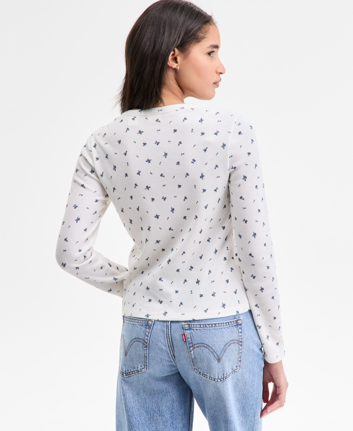 Levi's Women's Dana Henley Long Sleeve Top In Neutral