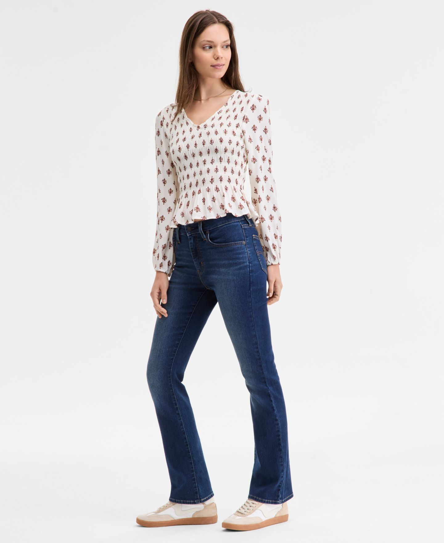 Женские джинсы Levi's 725 High-Waist Classic Stretch Bootcut, цвет: Синий — фото 2