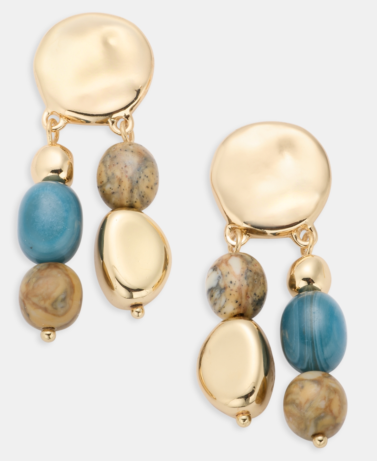 Style & Co Stone Double Row Drop Earrings, Macy's Exclusive In Brown