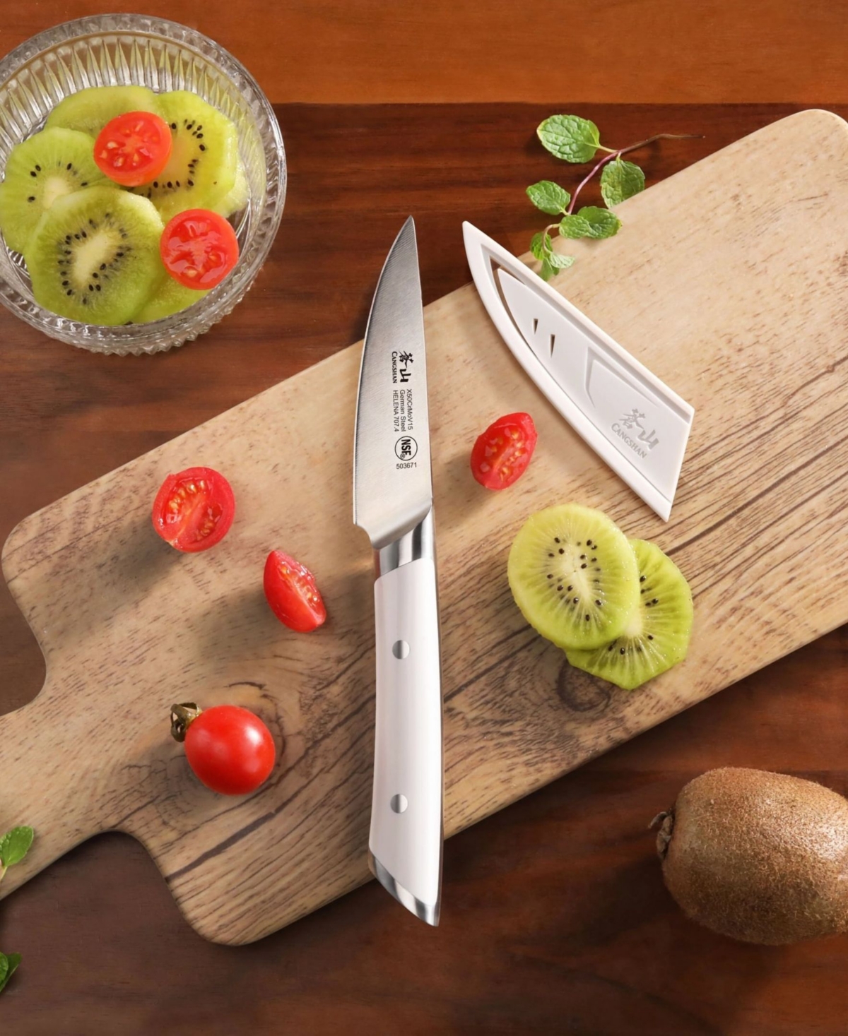 Cangshan Canghshan Helena Series 3.5" Paring Knife With Sheath In White