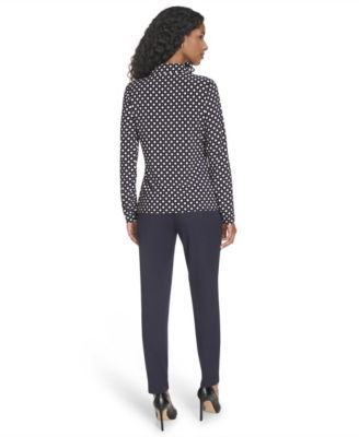Women's Double Dot Knit Button-Up Top
