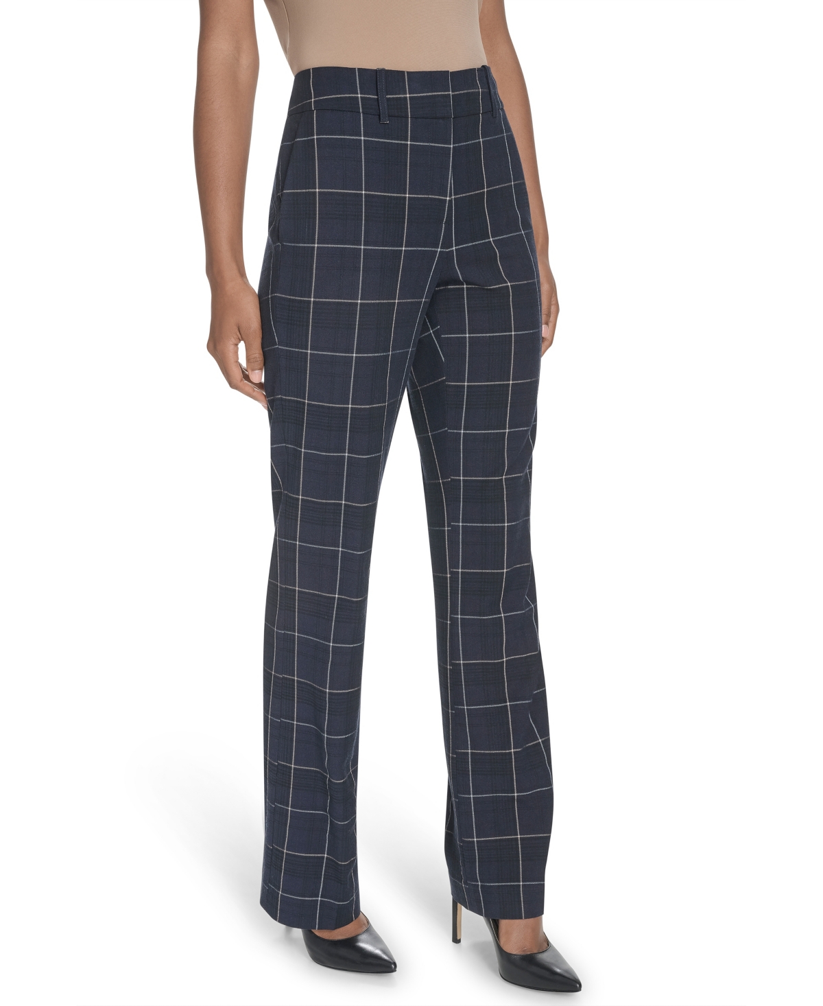 Tommy Hilfiger Women's Chloe Plaid Printed Bootcut Trousers